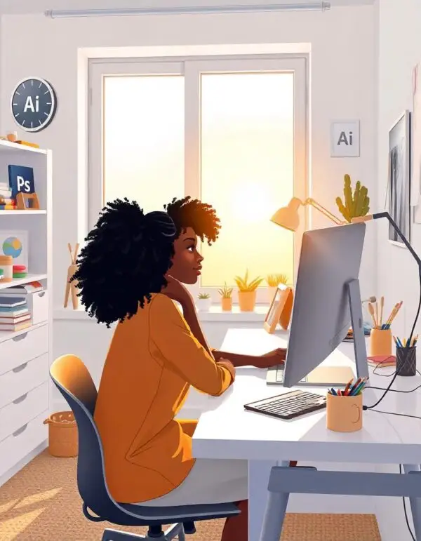 modern-style-detailled-illustration-a-girl-of-blac-Photo